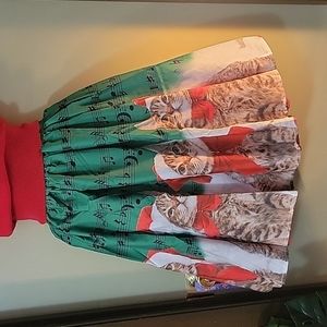 Christmas Santa music cats skirt medium/small